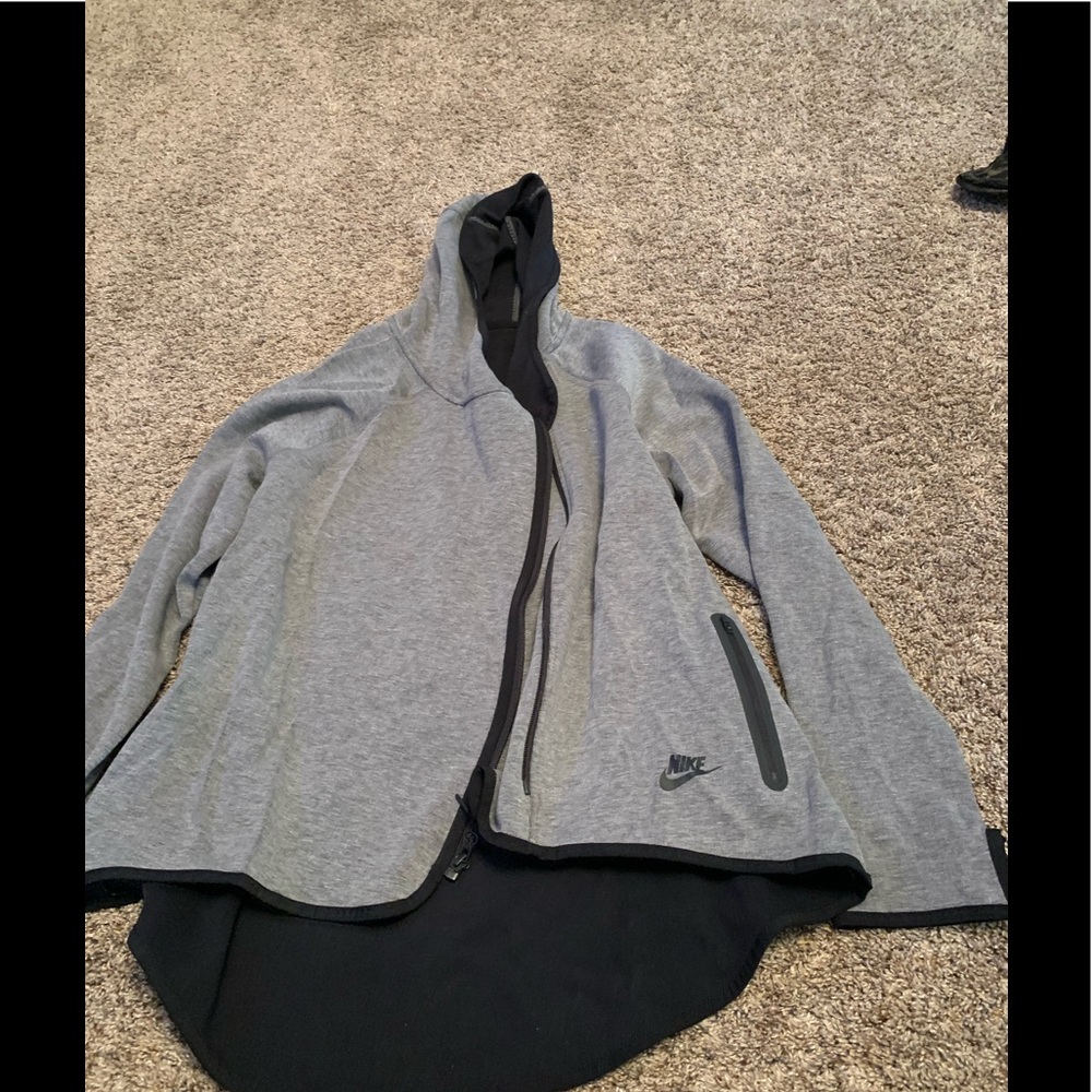 Nike Gray and Black Women's Hoodie